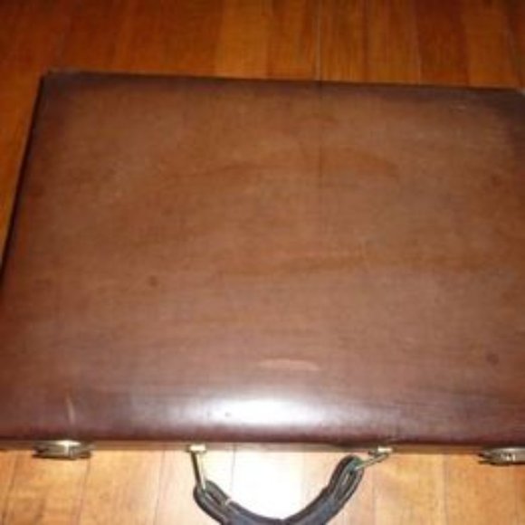 Renwick Vintage Caribou Leather Briefcase - Picture 2 of 5